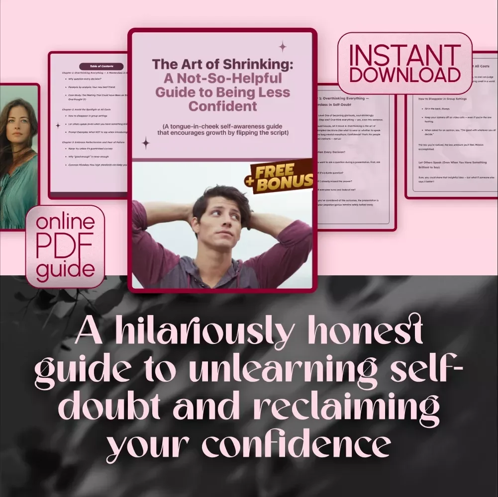 The Art of Shrinking: A Not-So-Helpful Guide to Being Less Confident – Funny eBook, Self-Help Satire, Digital Download, How to Be Less Confident, Guide to Self-Doubt