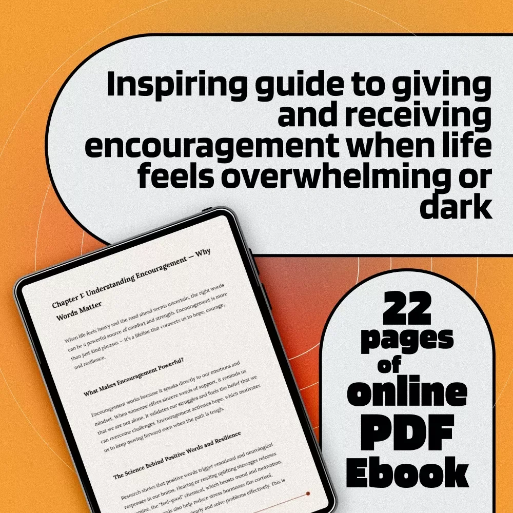Hope in Words: Encouragement to Light Your Darkest Days | Uplifting eBook of Words of Encouragement for Hard Times, Digital Guide to Help You Heal and Support Others