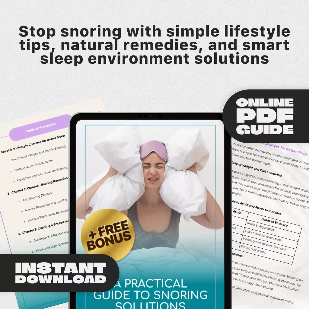 A Practical Guide to Snoring Solutions – How to Improve Snoring Naturally | Anti-Snoring Remedies, Devices, Sleep Tips | Digital eBook Download