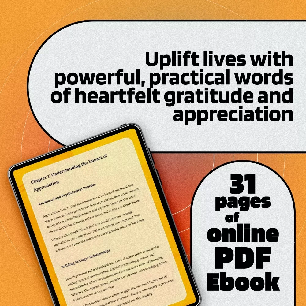 The Power of Thank You: Inspirational Words of Appreciation to Lift Others Up | Gratitude eBook | Digital Download Guide