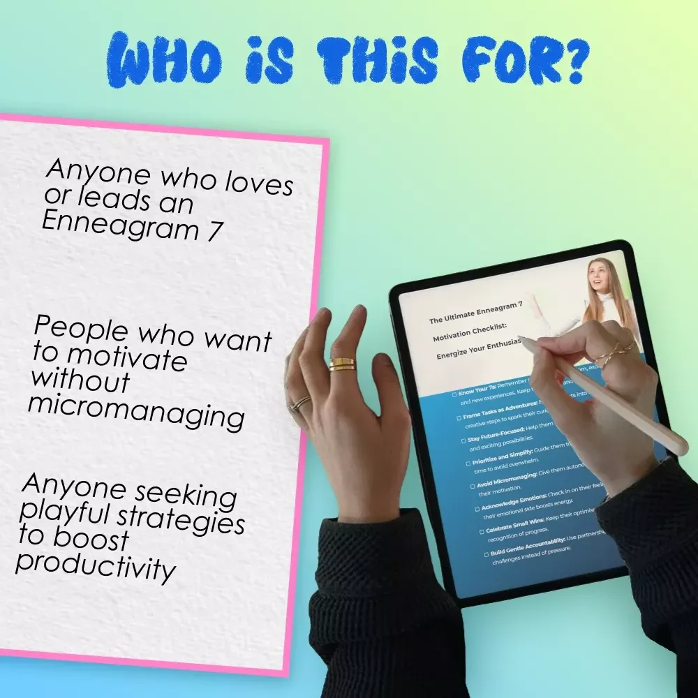 The Ultimate Enneagram 7 Motivation Checklist: Energize Your Enthusiast! | Digital Guide on How to Motivate Enneagram 7 | Instant Download Checklist for Type Seven