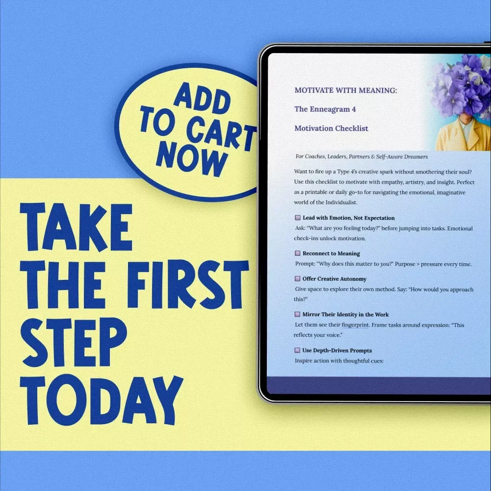 MOTIVATE WITH MEANING: The Enneagram 4 Motivation Checklist | How to Motivate Enneagram 4 | Digital Download Guide