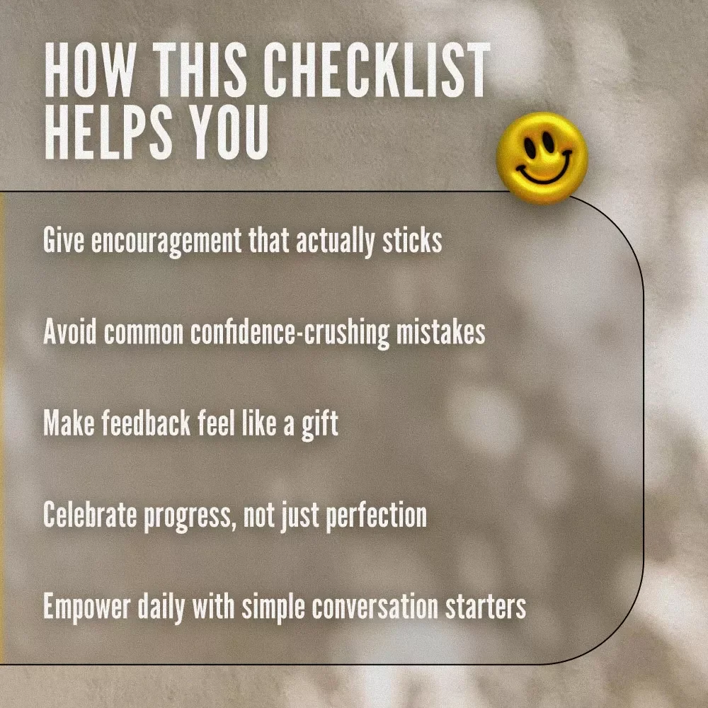 Confidence Kickstart Checklist: 10 Easy Ways to Help Others Believe in Themselves | How to Instill Confidence in Others Printable Guide | Digital Download