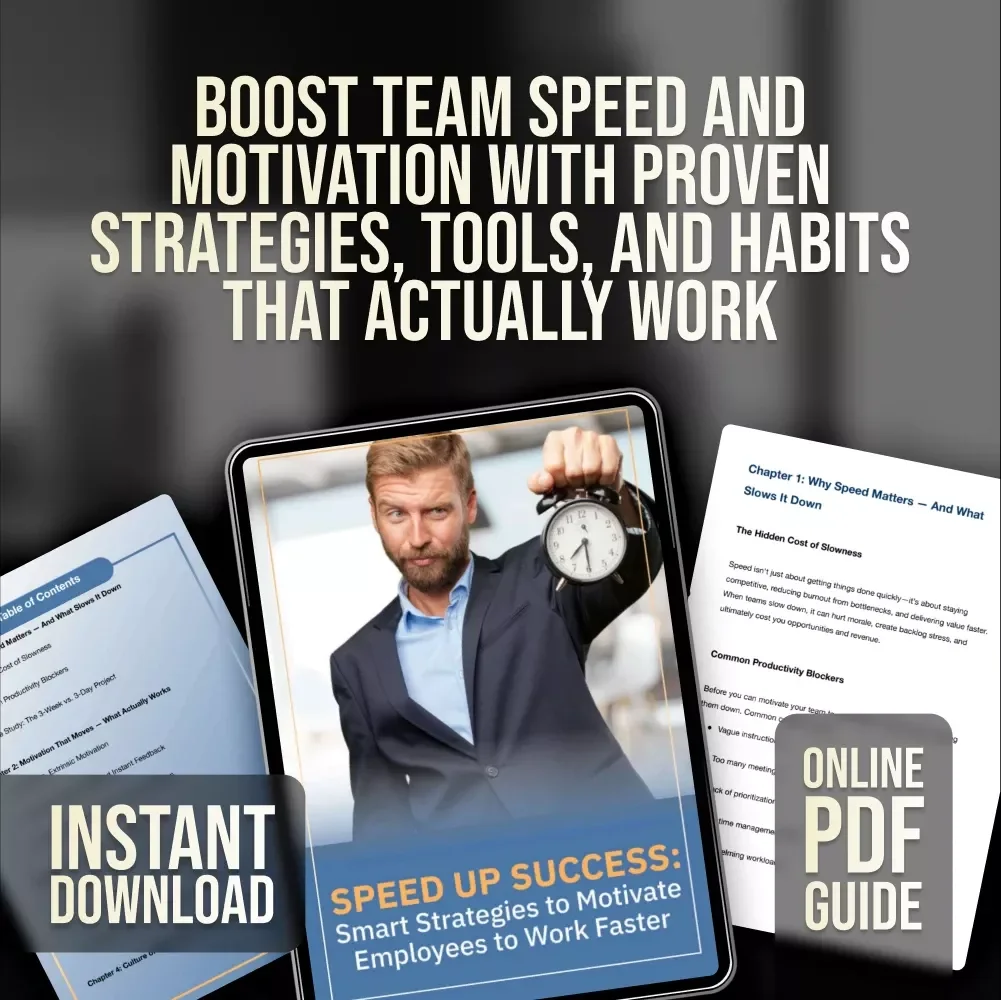 Speed Up Success: Smart Strategies to Motivate Employees to Work Faster | How to Motivate Employees to Work Faster | Productivity Guide | Digital Download