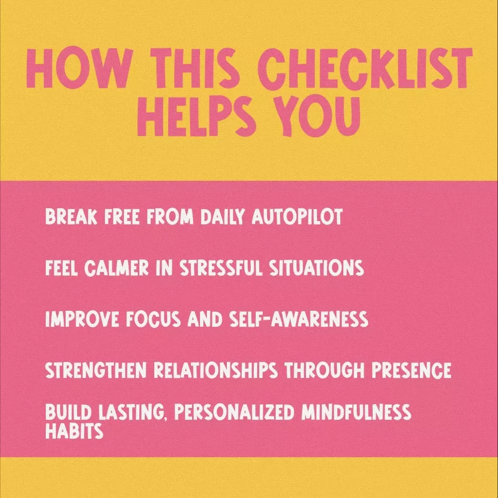 Your 8-Week Mindfulness MBSR Checklist | 8 Week Mindfulness Based Stress Reduction Program | Digital Download for Stress Relief & Awareness