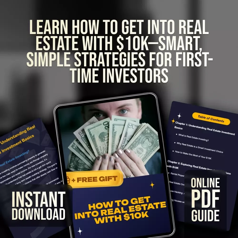 How to Get Into Real Estate with $10K – Beginner Real Estate Guide for Investors | Real Estate Investing eBook | Instant Digital Download