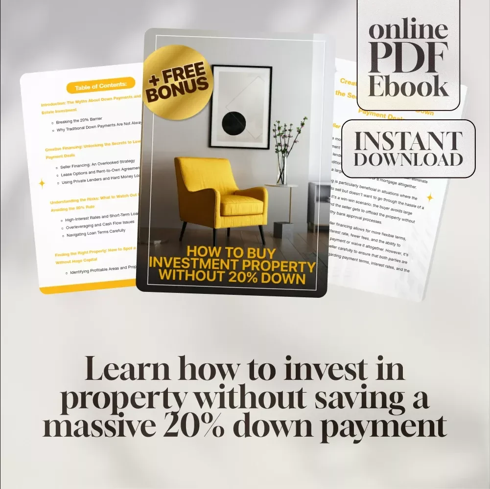 How to Buy Investment Property Without 20% Down | Real Estate eBook | Creative Financing Guide | Digital Download for Property Investors