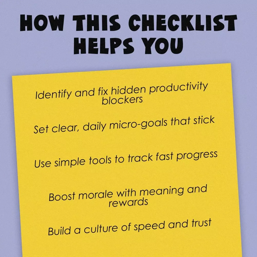 Speed Up Success: The Ultimate Employee Motivation Checklist | How to Motivate Employees to Work Faster | Digital Download for Managers & Team Leaders