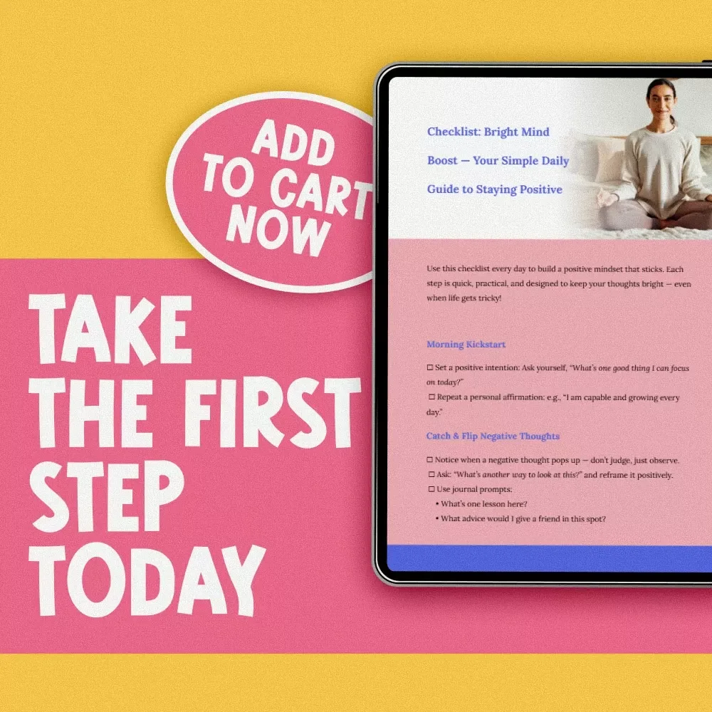 Checklist: Bright Mind Boost — Your Simple Daily Guide to Staying Positive | Digital Download for How to Keep Positive Thoughts