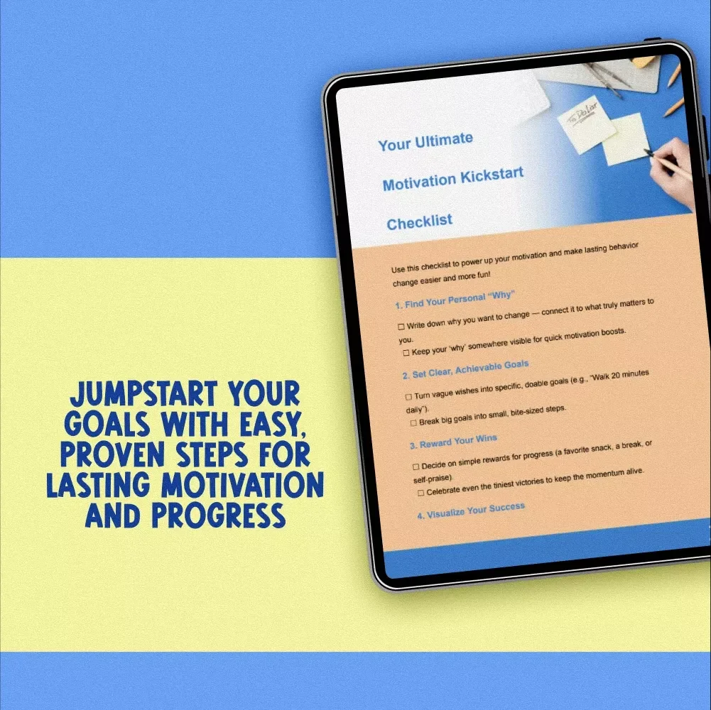 Your Ultimate Motivation Kickstart Checklist | Digital Guide to How to Motivate Yourself to Change Your Behavior