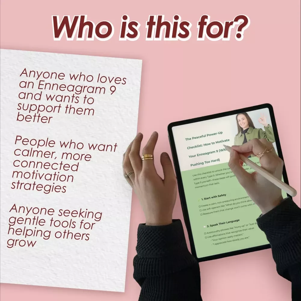 The Peaceful Power-Up Checklist: How to Motivate Your Enneagram 9 (Without Pushing Too Hard) | Digital Download Guide for Understanding & Inspiring Type 9s