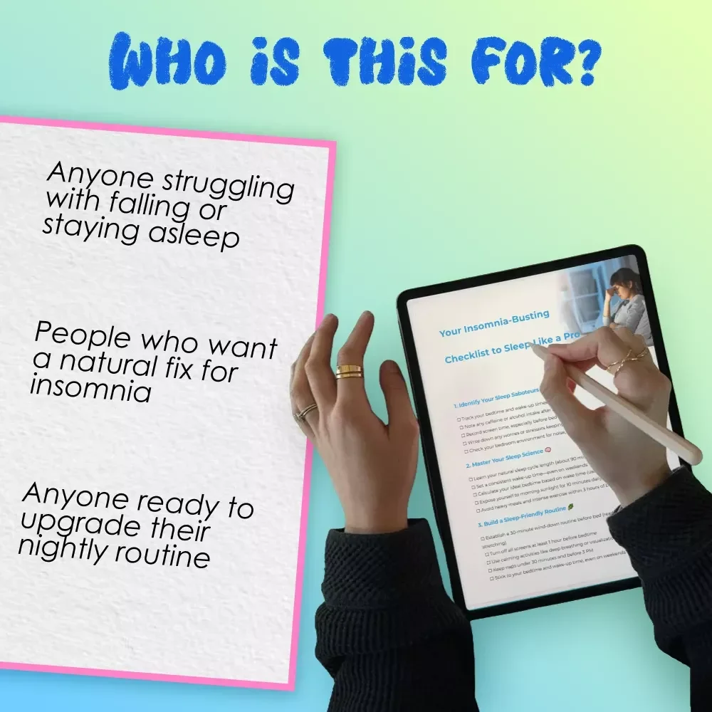 Your Insomnia-Busting Checklist to Sleep Like a Pro | Digital Download Guide for How to Avoid Insomnia, Sleep Routine, and Better Rest