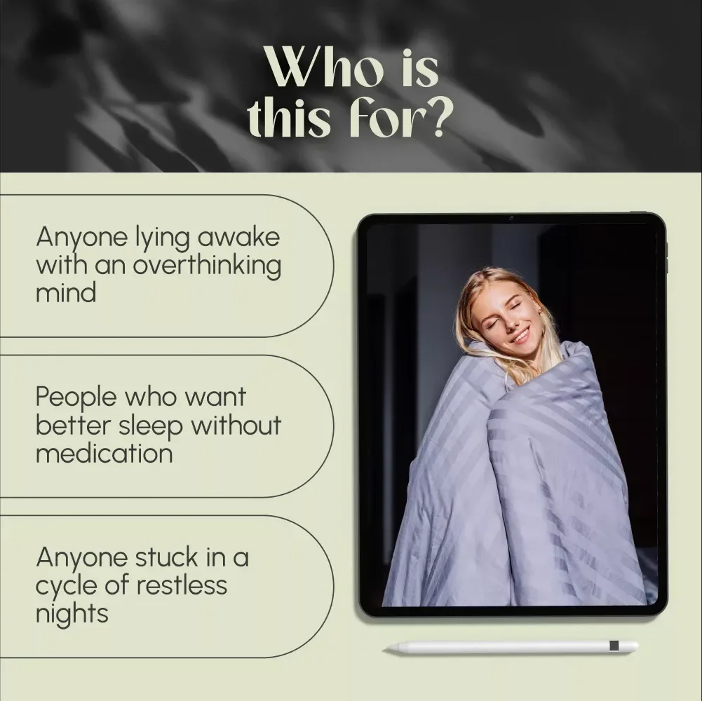 Wide Awake And Finding Calm When Insomnia Strikes | Digital Guide on How to Manage Insomnia, Sleep Help eBook, Bedtime Checklist, Sleep Hygiene Tips PDF