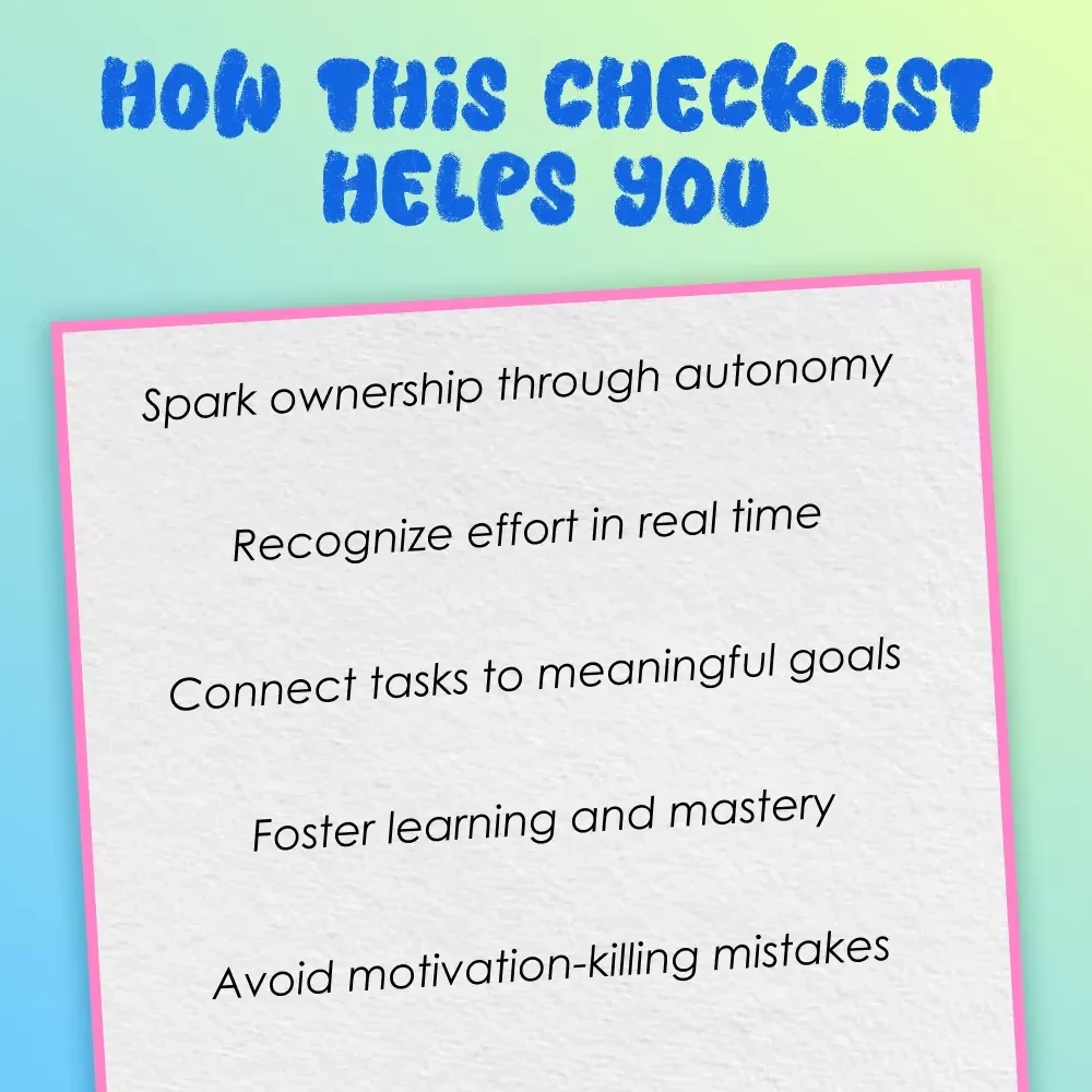 Checklist: Spark the Inner Fire — Your Action Plan to Intrinsic Employee Motivation | How to Intrinsically Motivate Employees | Printable PDF for Leaders & Managers