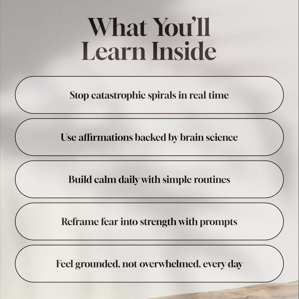 From Panic to Power: Positive Affirmations to Calm Catastrophic Thinking | eBook for Anxiety Relief, Digital Download for Reframing Negative Thoughts, Positive Affirmations for Catastrophic Thinking