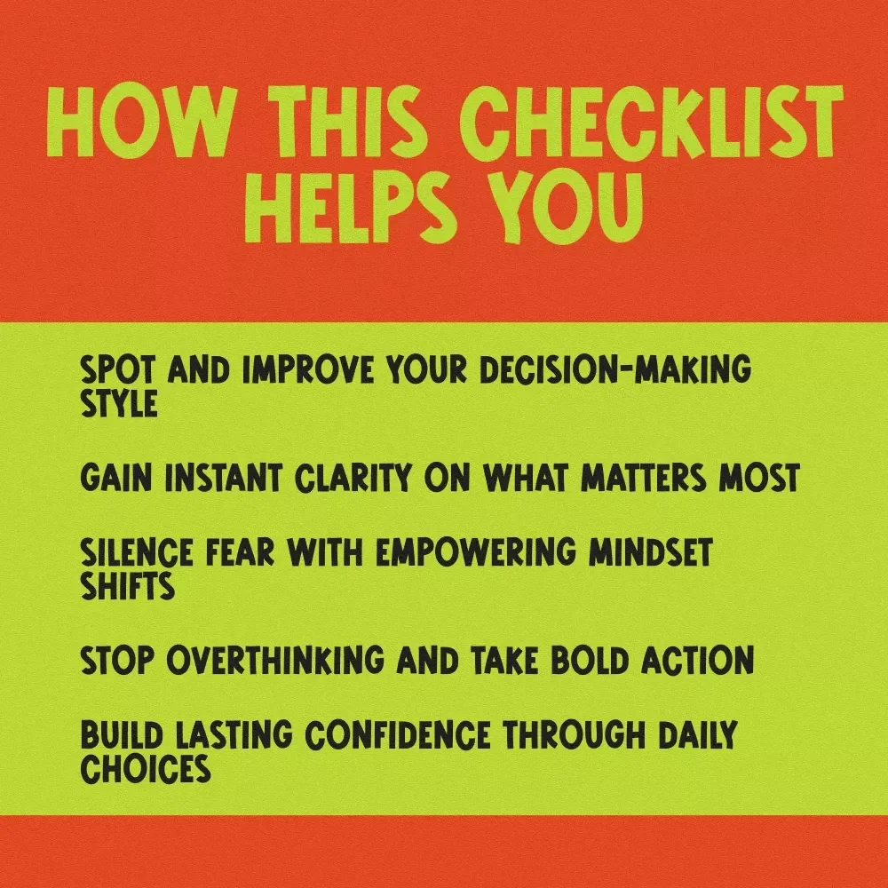 The Confident Decision-Maker’s Action Checklist: Trust Your Choices Like a Pro | Digital Download for How to Be More Confident in Decision Making