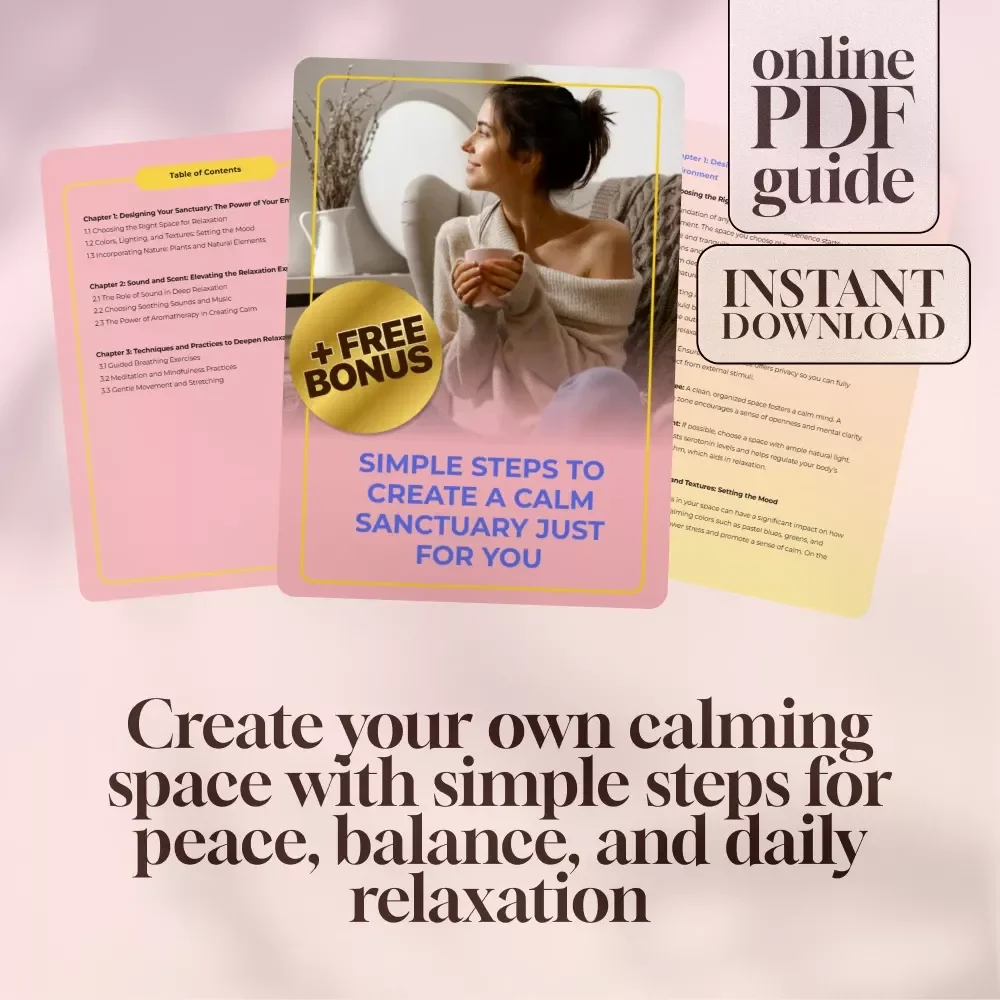 Simple Steps To Create A Calm Sanctuary Just For You | Digital Guide for House of Deep Relax | Relaxation eBook | Home Calm Checklist