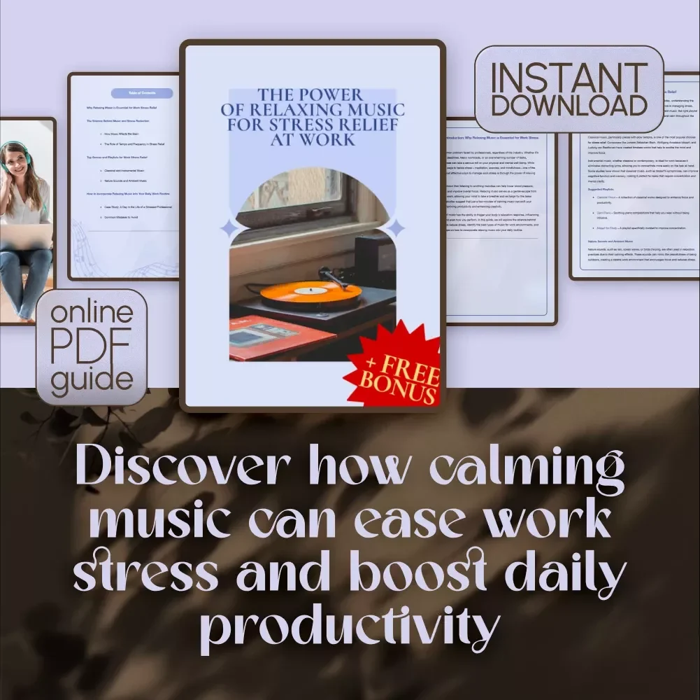 The Power of Relaxing Music for Stress Relief at Work – Digital Guide for Using Relaxing Music to Relieve Work Stress & Improve Focus