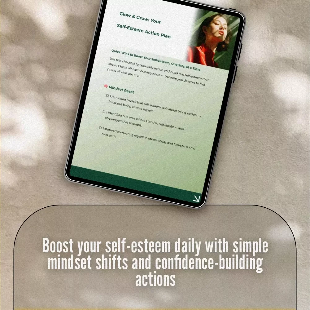 Glow & Grow: Your Self-Esteem Action Plan | Checklist for How to Improve Self Esteem | Daily Confidence & Mindset Reset Guide | Digital Download