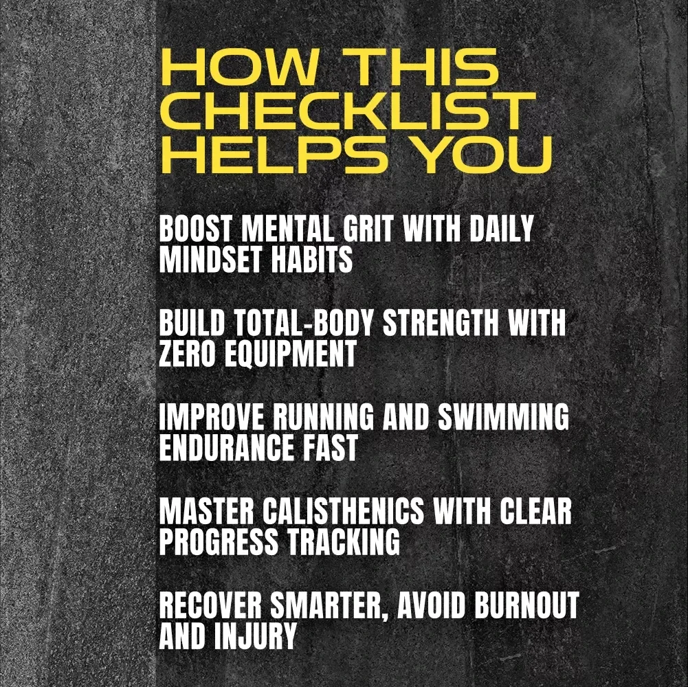 The Navy SEAL Success Checklist | Digital Download | Navy SEAL Workout Routine PDF | Mental Toughness & Fitness Training Planner