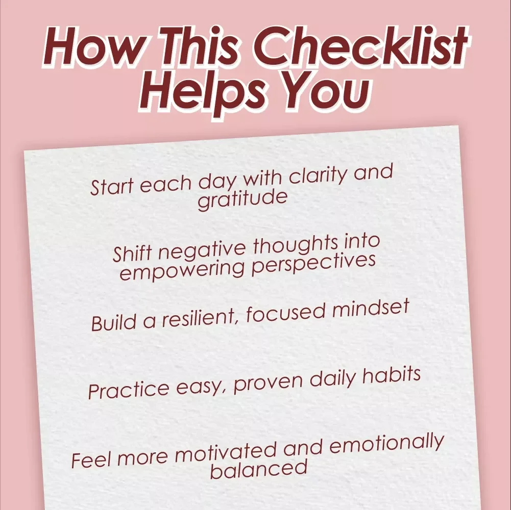 Checklist: Bright Mind, Better Life — Your Action Plan for Positive Thinking | Digital Download for Self-Growth, Gratitude & Mindset Shifts | How Can Positive Thinking Change Your Life