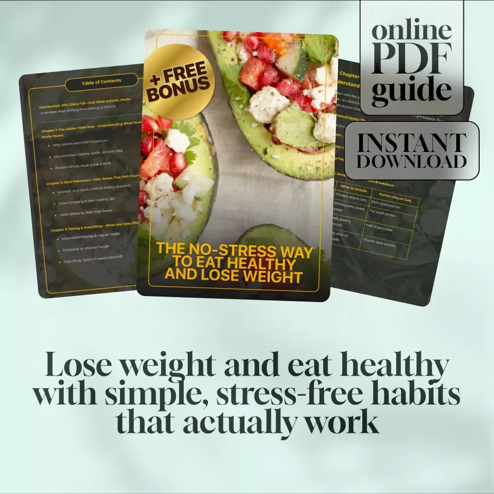 The No-Stress Way to Eat Healthy and Lose Weight Guide | Digital Download | How to Eat Healthy to Lose Weight eBook for Beginners