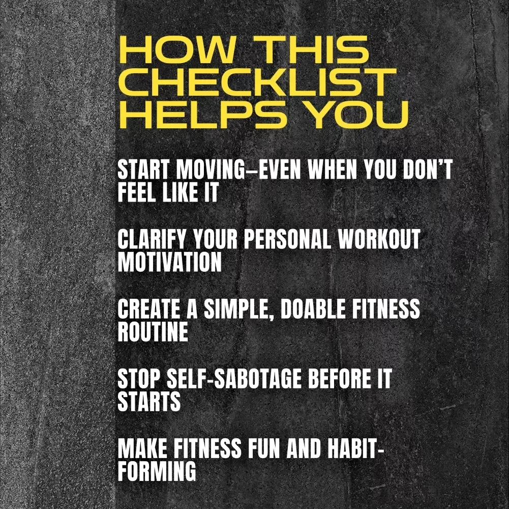 Workout Motivation Checklist: The No-Excuses Game Plan to Get Moving | How to Get Motivated to Work Out | Printable Fitness Checklist PDF