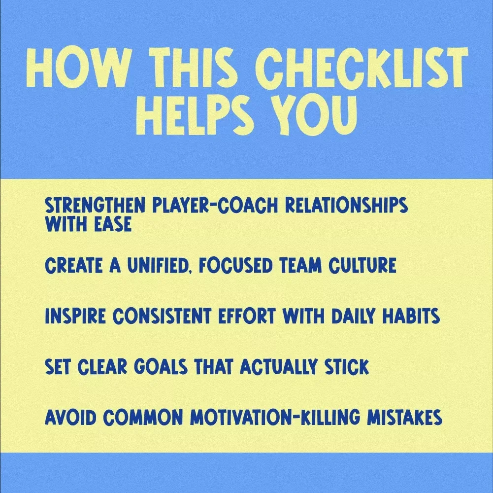 The Ultimate Coach’s Motivation Playbook Checklist | Digital Download for Sports Coaches | How Can a Coach Motivate His Players Checklist