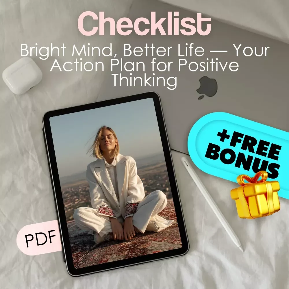 Checklist: Bright Mind, Better Life — Your Action Plan for Positive Thinking | Digital Download for Self-Growth, Gratitude & Mindset Shifts | How Can Positive Thinking Change Your Life