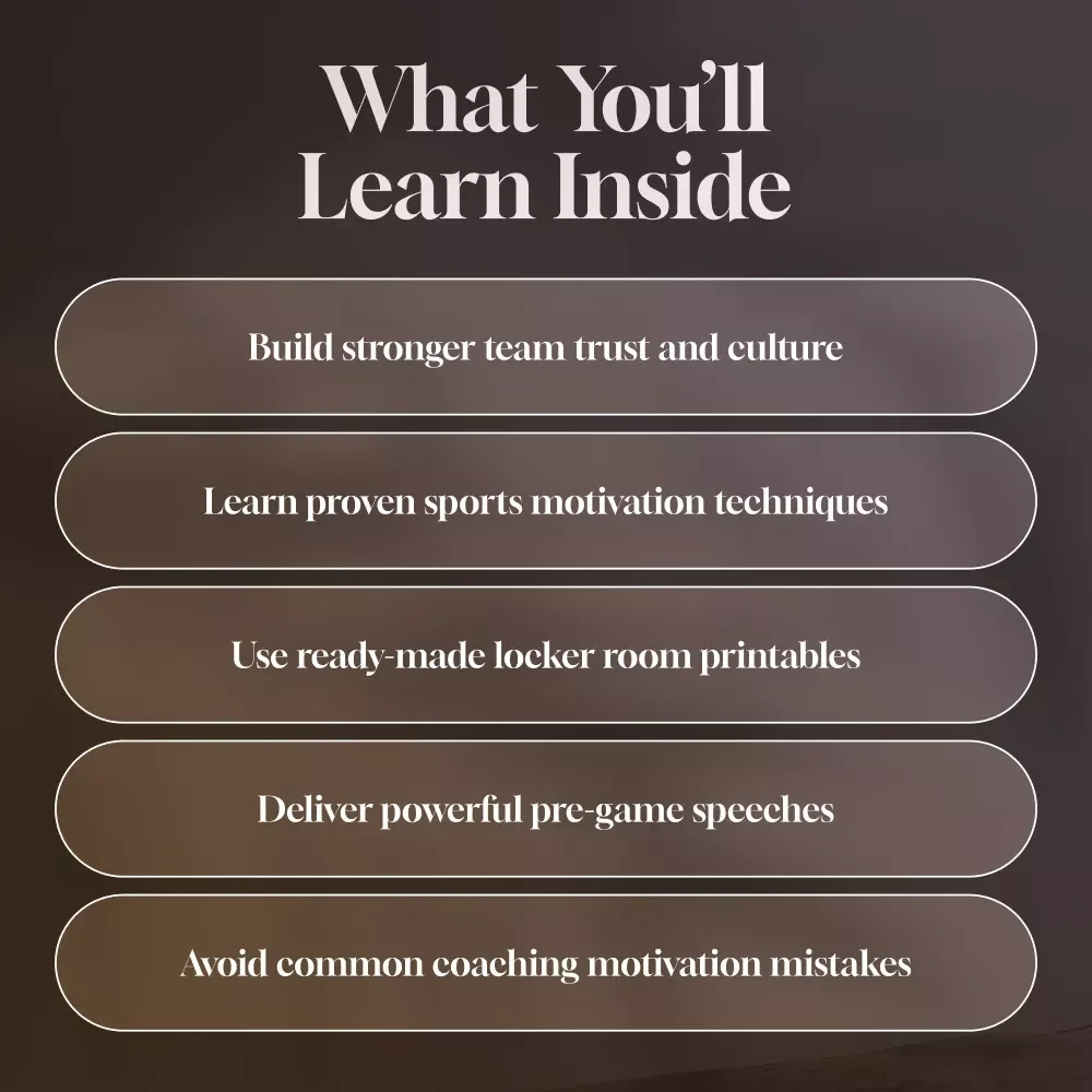 Fired Up & Focused: The Coach's Guide to Motivating Players Like a Pro | Digital Coaching Guide | How Can a Coach Motivate His Players | Printable Locker Room Tools