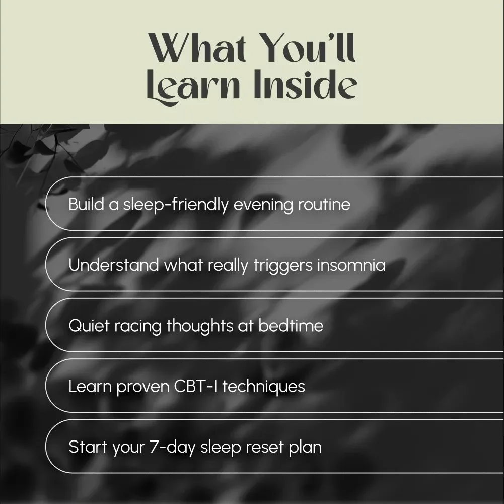 Wide Awake And Finding Calm When Insomnia Strikes | Digital Guide on How to Manage Insomnia, Sleep Help eBook, Bedtime Checklist, Sleep Hygiene Tips PDF