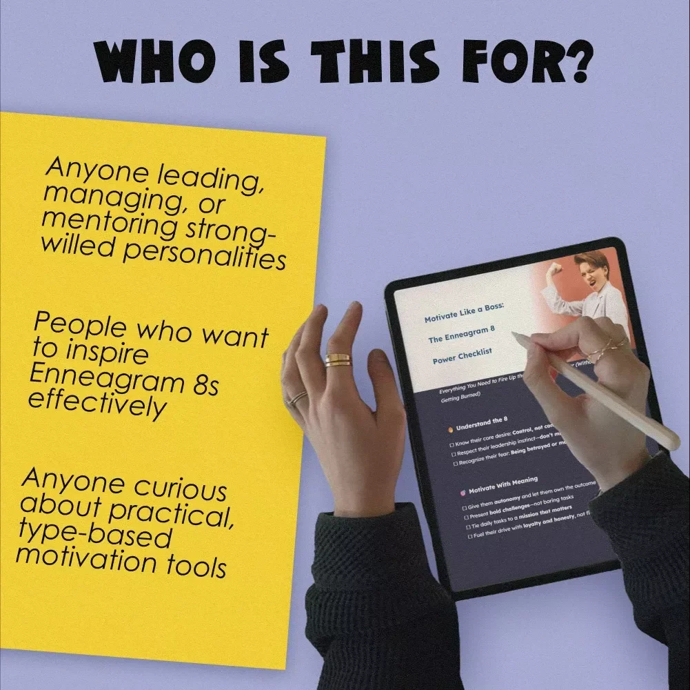 Motivate Like a Boss: The Enneagram 8 Power Checklist | Digital Download | How to Motivate Enneagram 8 Guide | Leadership Tips for Type 8