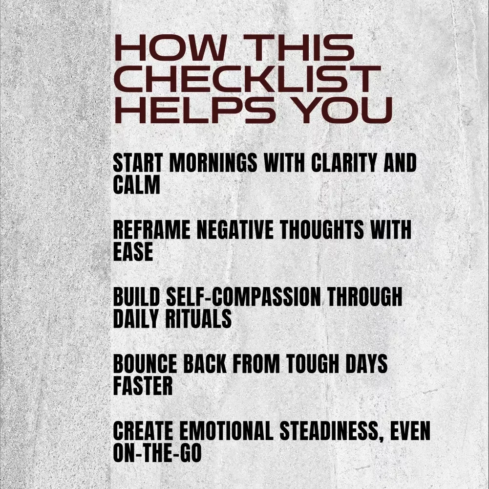The Calm & Confident Mind Checklist | Printable Mental Health Tracker