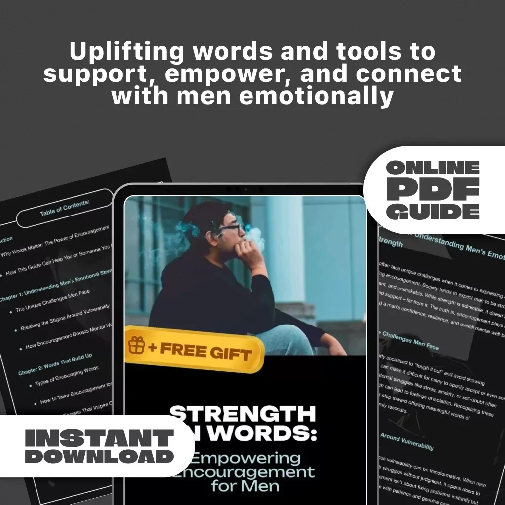 Strength in Words: Empowering Encouragement for Men | eBook of Words of Encouragement for Men | Mental Health & Confidence Guide for Him
