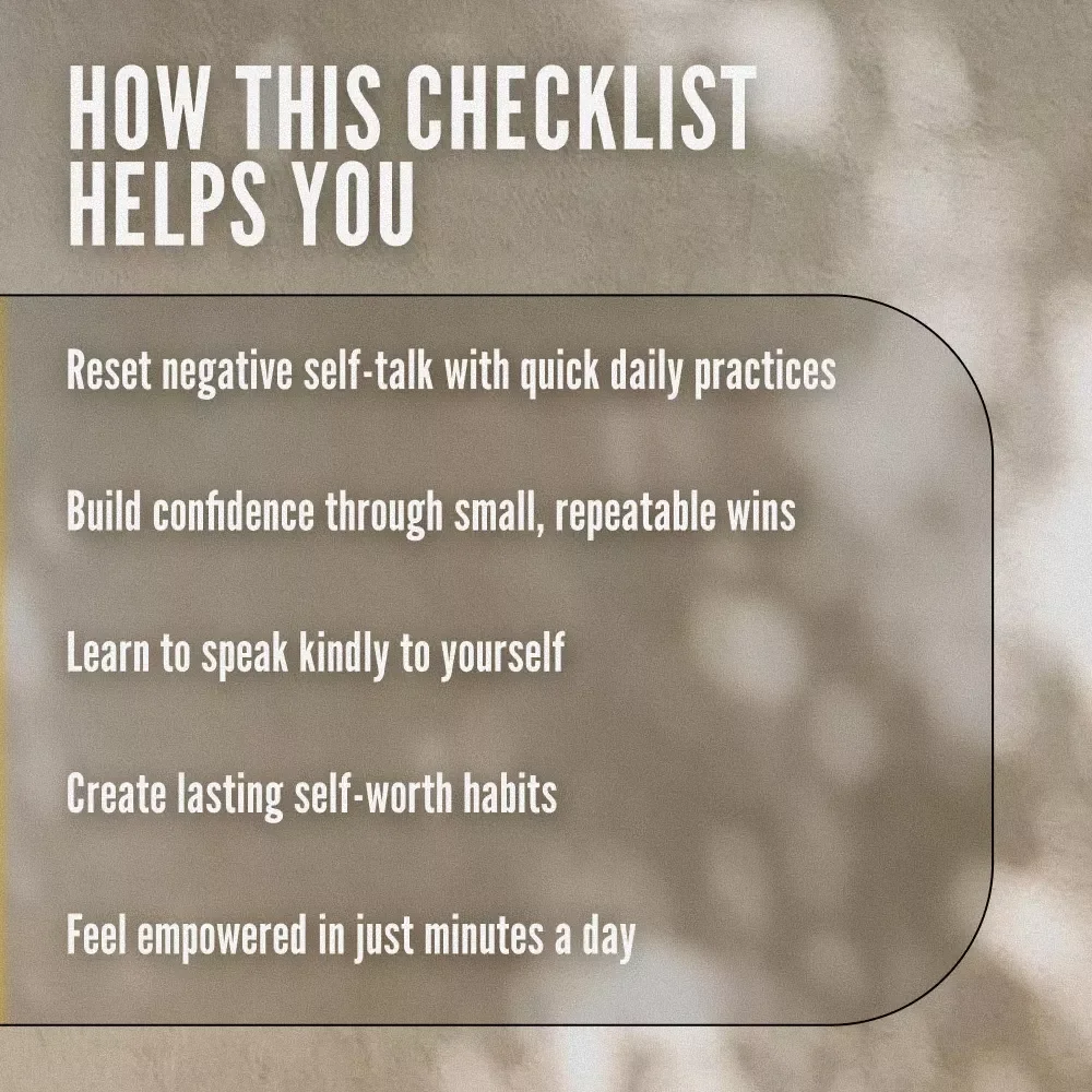 Glow & Grow: Your Self-Esteem Action Plan | Checklist for How to Improve Self Esteem | Daily Confidence & Mindset Reset Guide | Digital Download