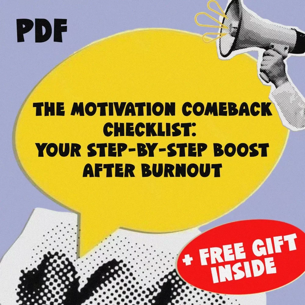 The Motivation Comeback Checklist: Your Step-by-Step Boost After Burnout | How to Get Motivated After Burnout | Printable PDF Digital Download