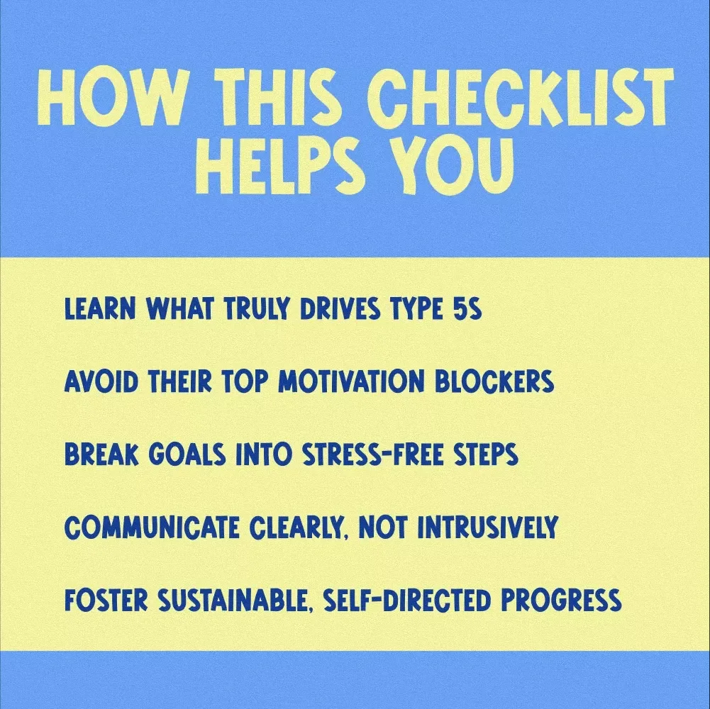 The Enneagram 5 Motivation Jumpstart Checklist | Digital Download | How to Motivate Enneagram 5 Guide for Personal Growth