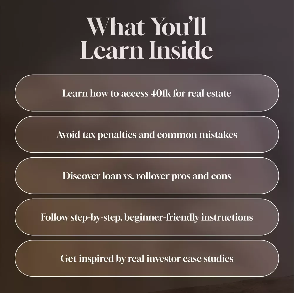 How to Use Your 401k to Buy Investment Property | eBook Guide for Real Estate Investors | Learn How to Use 401k to Buy Investment Property