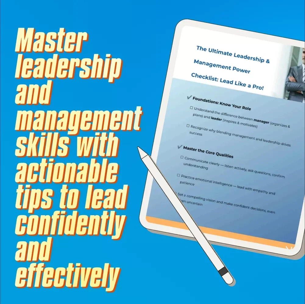 The Ultimate Leadership & Management Power Checklist: Lead Like a Pro! | Digital Download for Managers & Leaders | Qualities of a Good Manager and Leader Guide