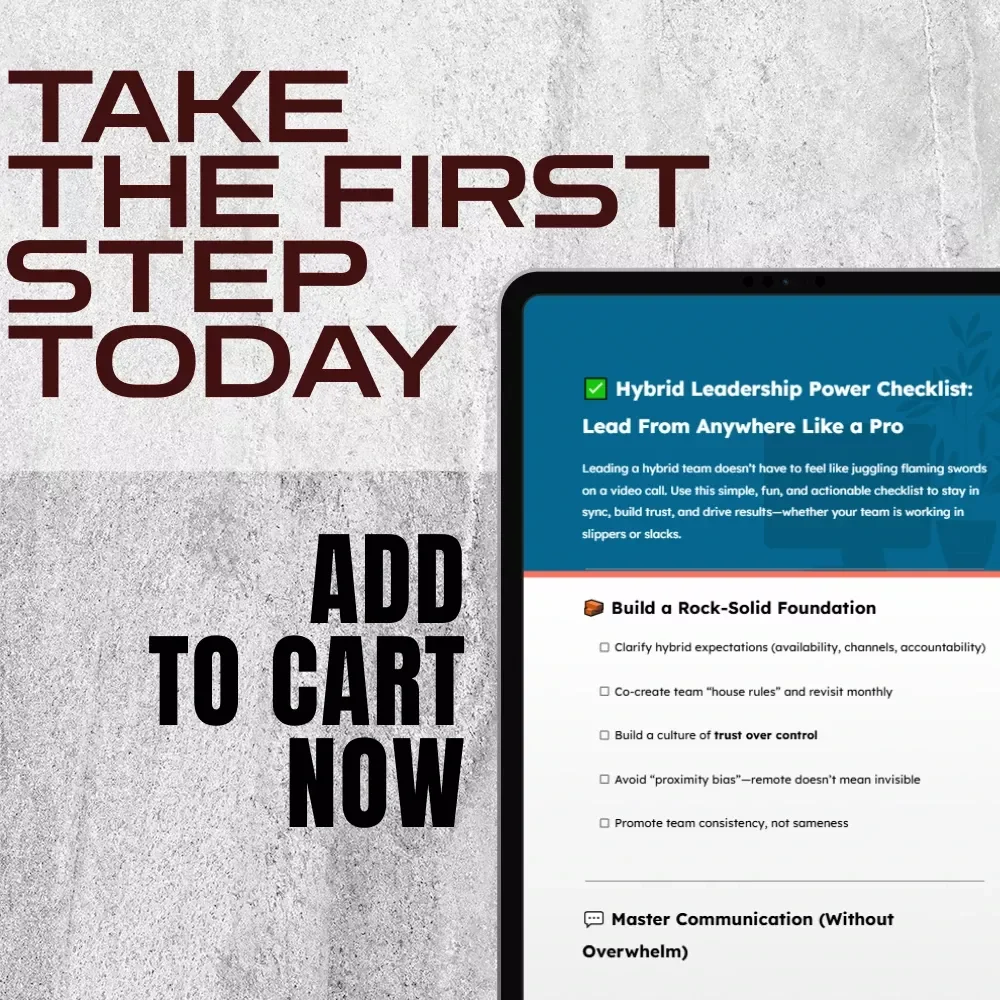 Hybrid Leadership Power Checklist: Lead From Anywhere Like a Pro | How to Lead Hybrid Teams | Digital Download for Modern Managers