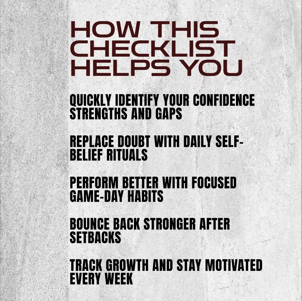 The Sports Confidence Power-Up Checklist | How to Improve Self Confidence in Sport | Athlete Mindset & Performance Printable