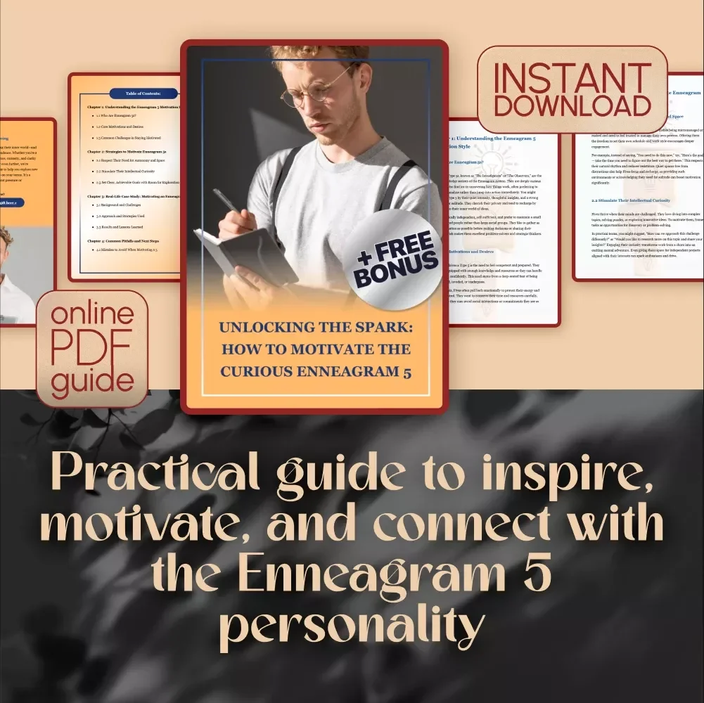 Unlocking the Spark: How to Motivate the Curious Enneagram 5 | Guide to Motivate Enneagram 5 | Enneagram 5 Motivation Tips PDF