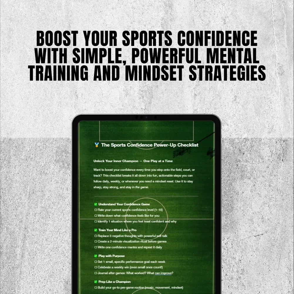 The Sports Confidence Power-Up Checklist | How to Improve Self Confidence in Sport | Athlete Mindset & Performance Printable