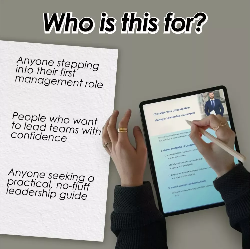 Checklist: Your Ultimate New Manager Leadership Launchpad | How to Train a New Manager in Leadership | Printable Digital Download for First-Time Leaders