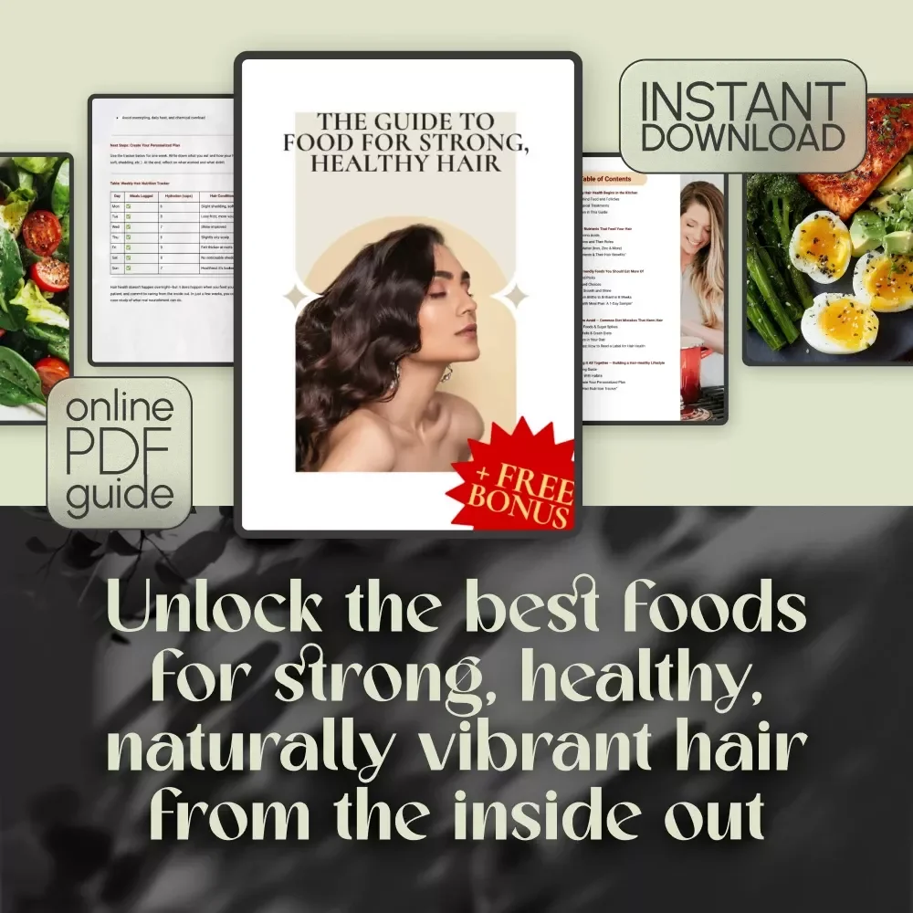 The Guide to Food for Strong, Healthy Hair | Digital Download Guide for Hair Nutrition, Growth & Shine