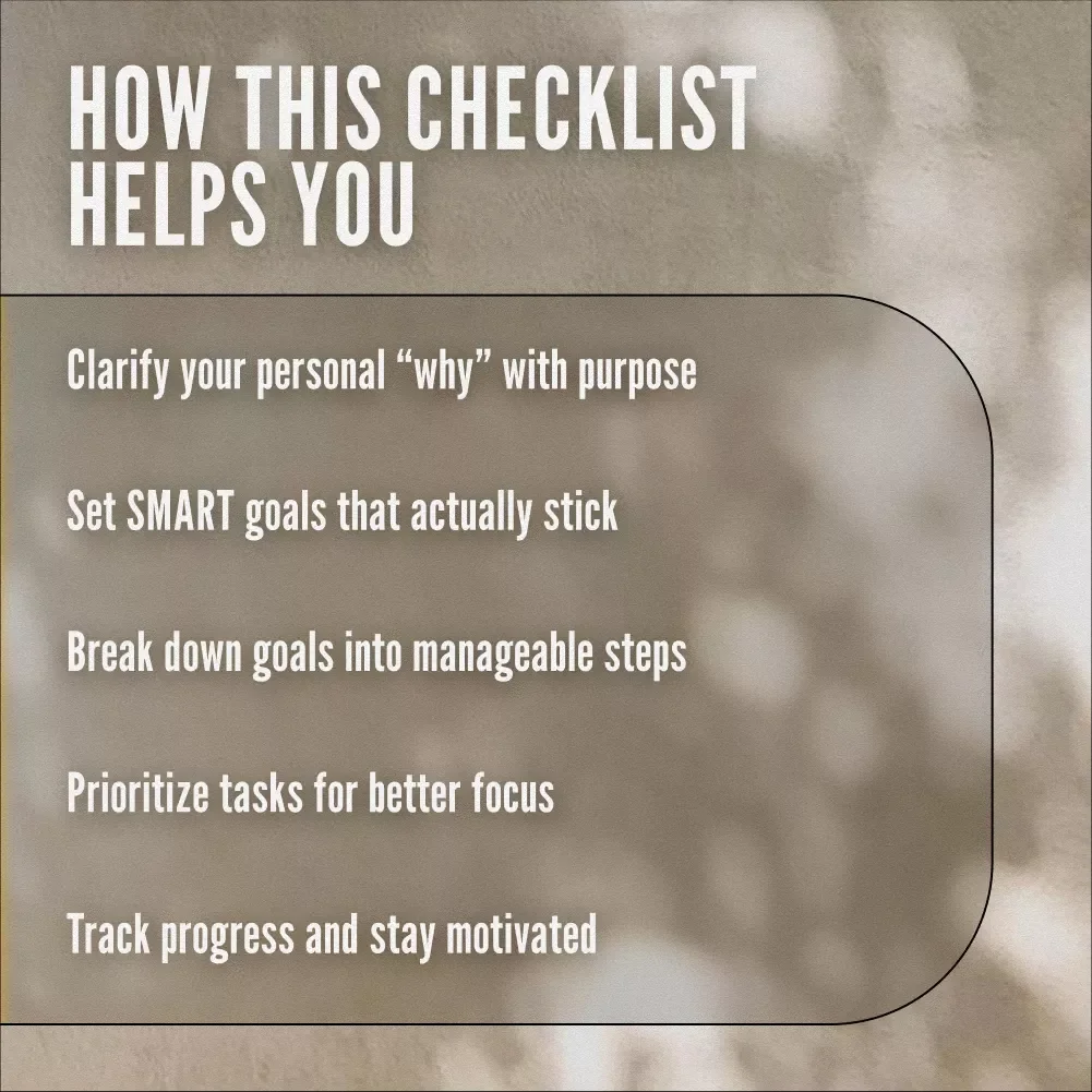 The Ultimate Goal-Getter Checklist: Your Step-by-Step Success Map | Goal Setting Guide & Priorities Planner | Digital Download Checklist