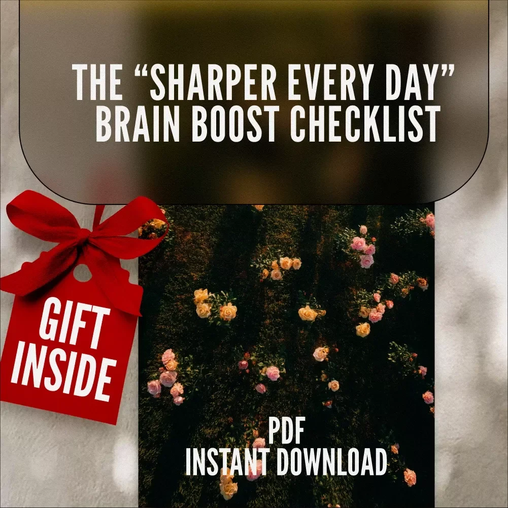 The “Sharper Every Day” Brain Boost Checklist – How to Become Smarter and More Focused | Daily Mindset, Focus & Productivity Printable