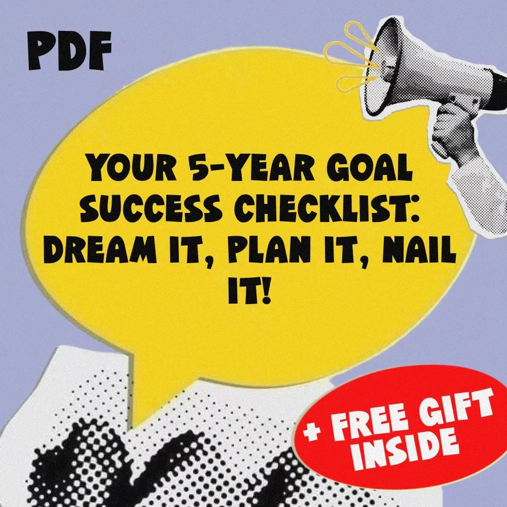 Your 5-Year Goal Success Checklist: Dream It, Plan It, Nail It! | Printable PDF Checklist for How to Set 5 Year Goals, Goal Planner, Digital Download