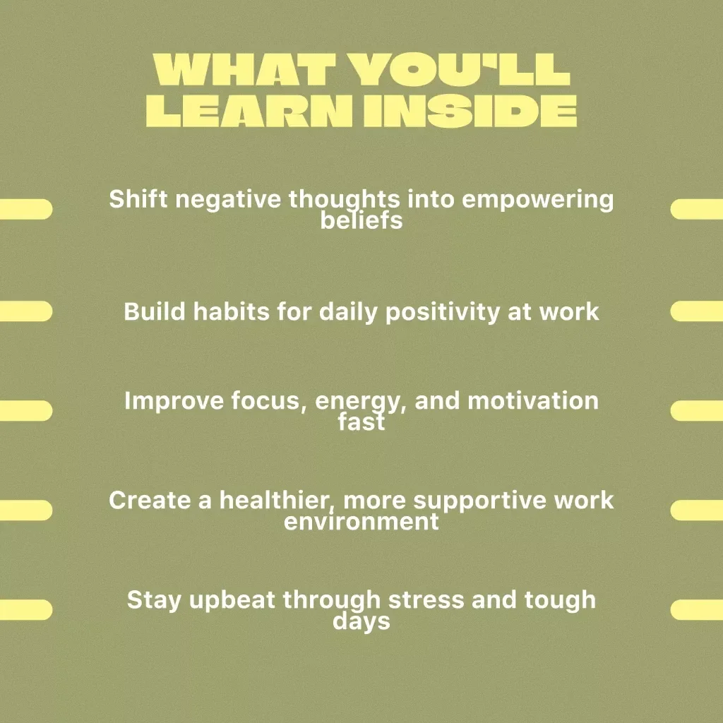 Work Happy: A Practical Guide to Thinking Positive on the Job | How to Think Positive About Work | Workplace Mindset Guide | Digital Download