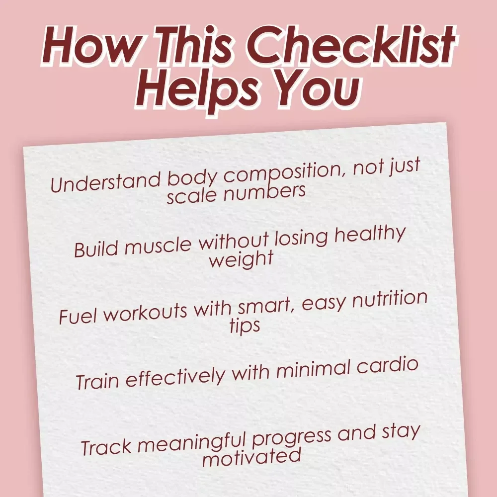 Your Muscle-Building Without Weight Loss Checklist – Gain Muscle Without Losing Weight | Printable Fitness Tracker, Muscle Gain Guide, Body Composition Planner